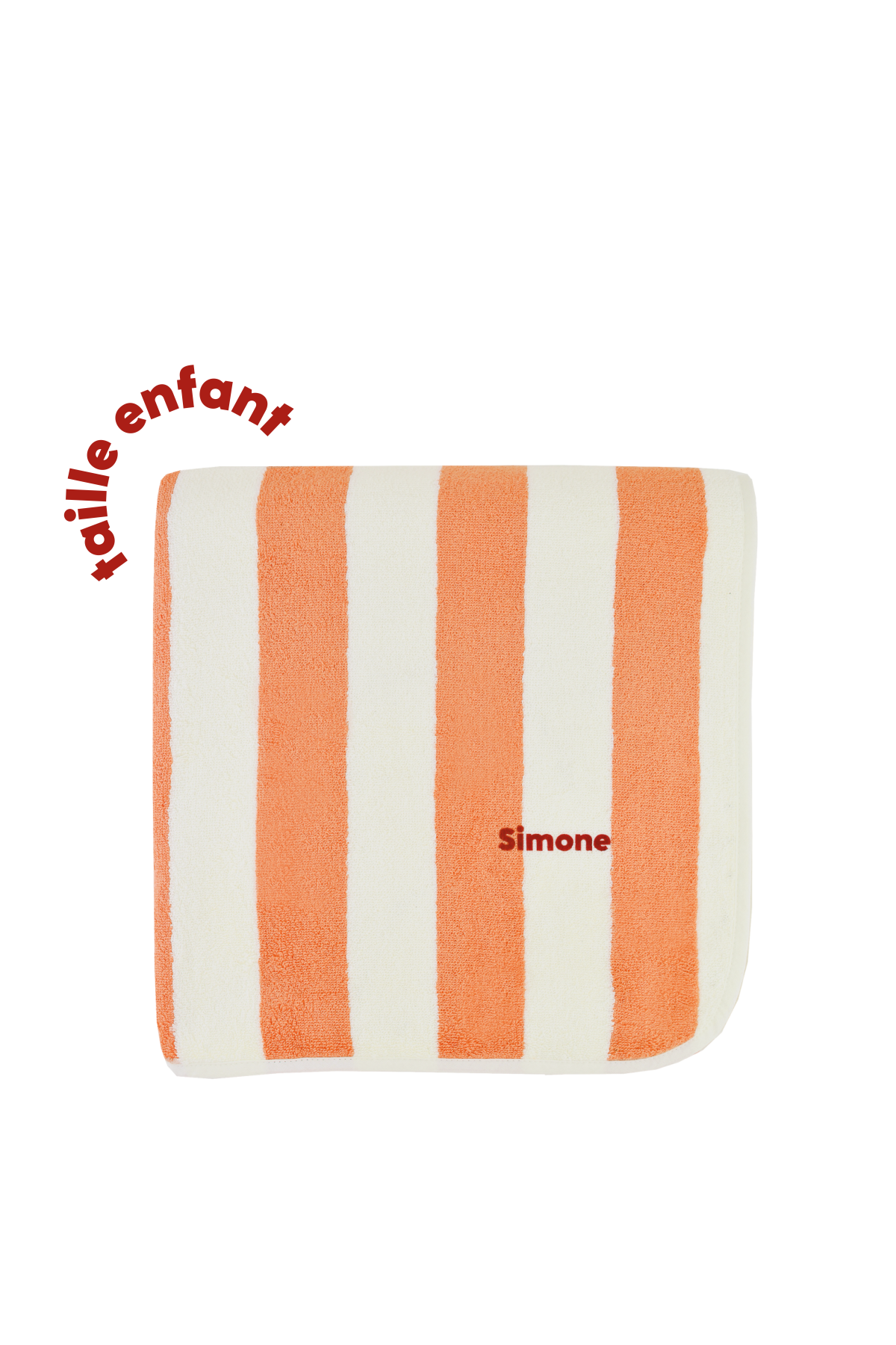 serviette de bain éponge rayures et personnalisable pour enfant