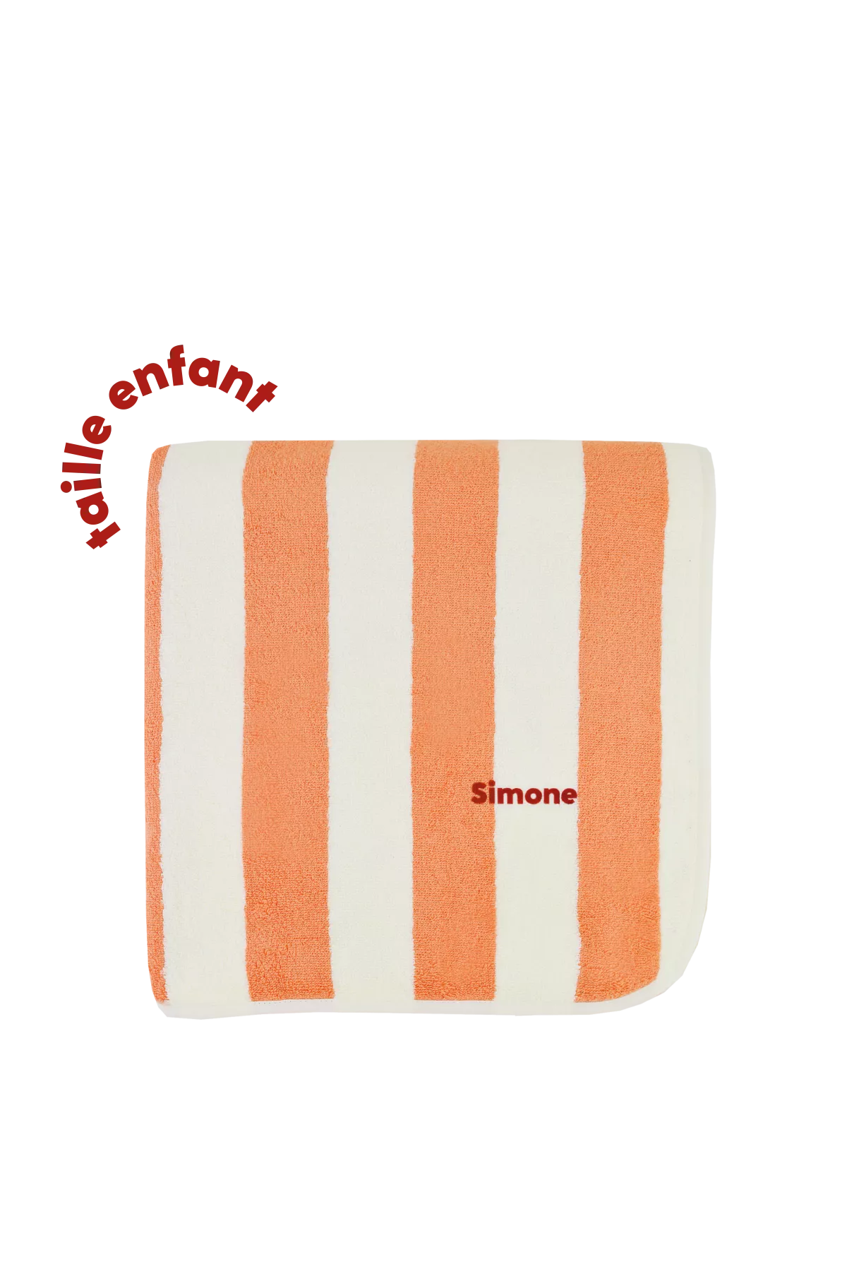 toalla de baño de esponja a rayas y personalizable para niño