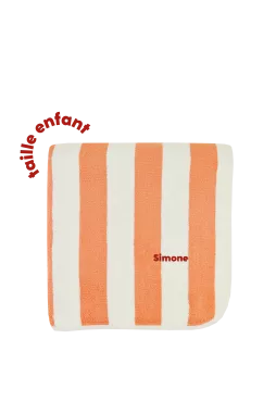 personalized striped terry cloth bath towel for children