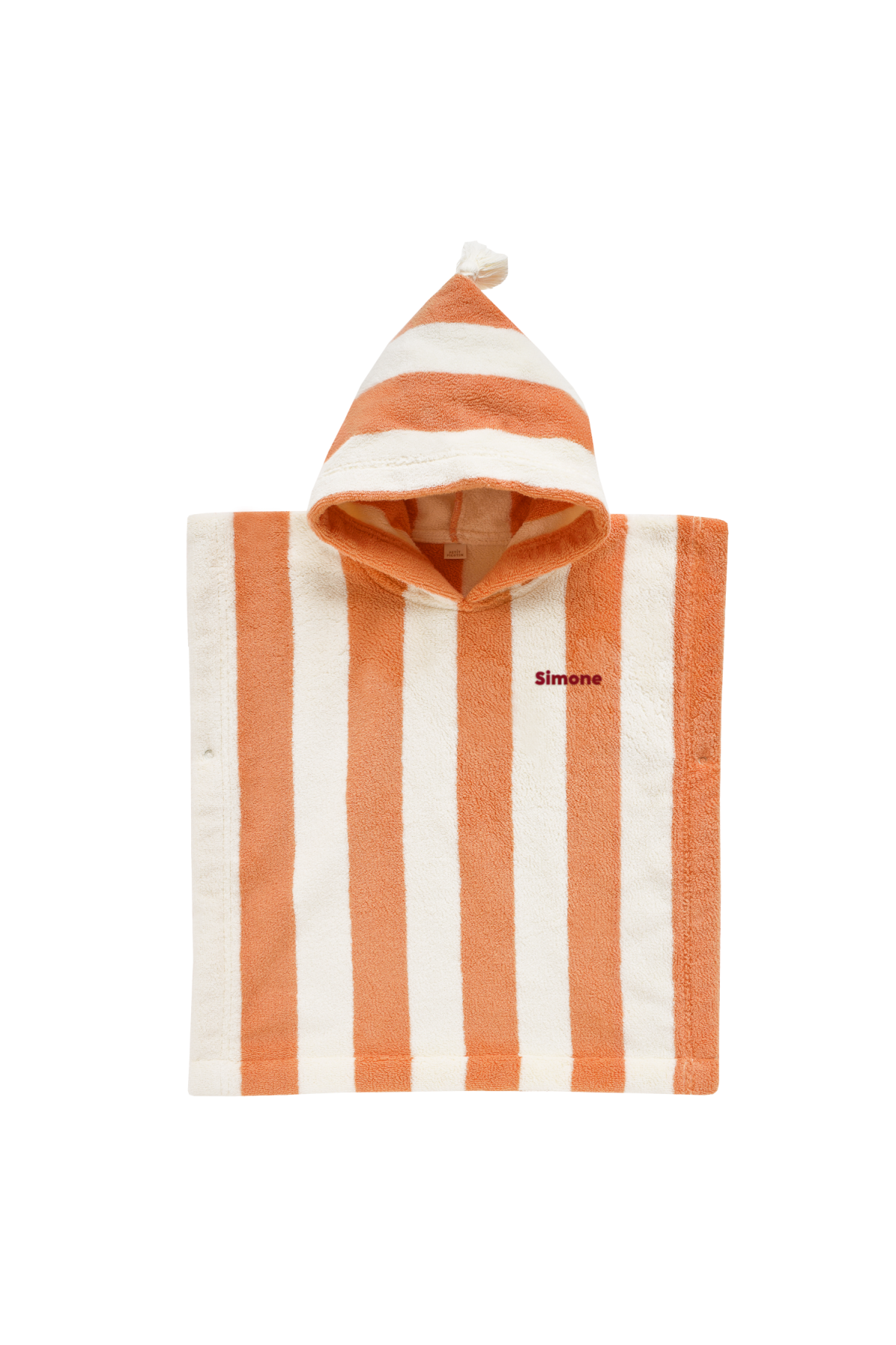 poncho a rayas de rizo personalizable para niño