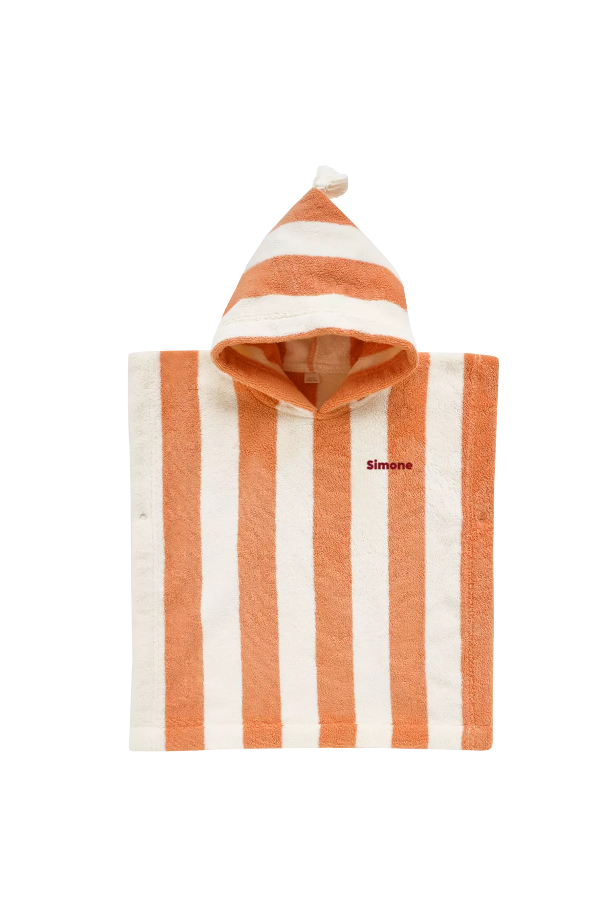 poncho a rayas de rizo personalizable para niño