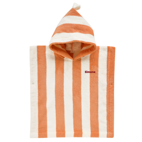 poncho a rayas de rizo personalizable para niño