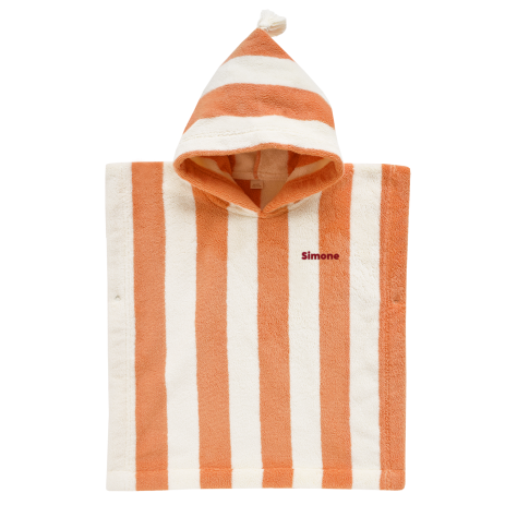 personalized striped terry poncho for children