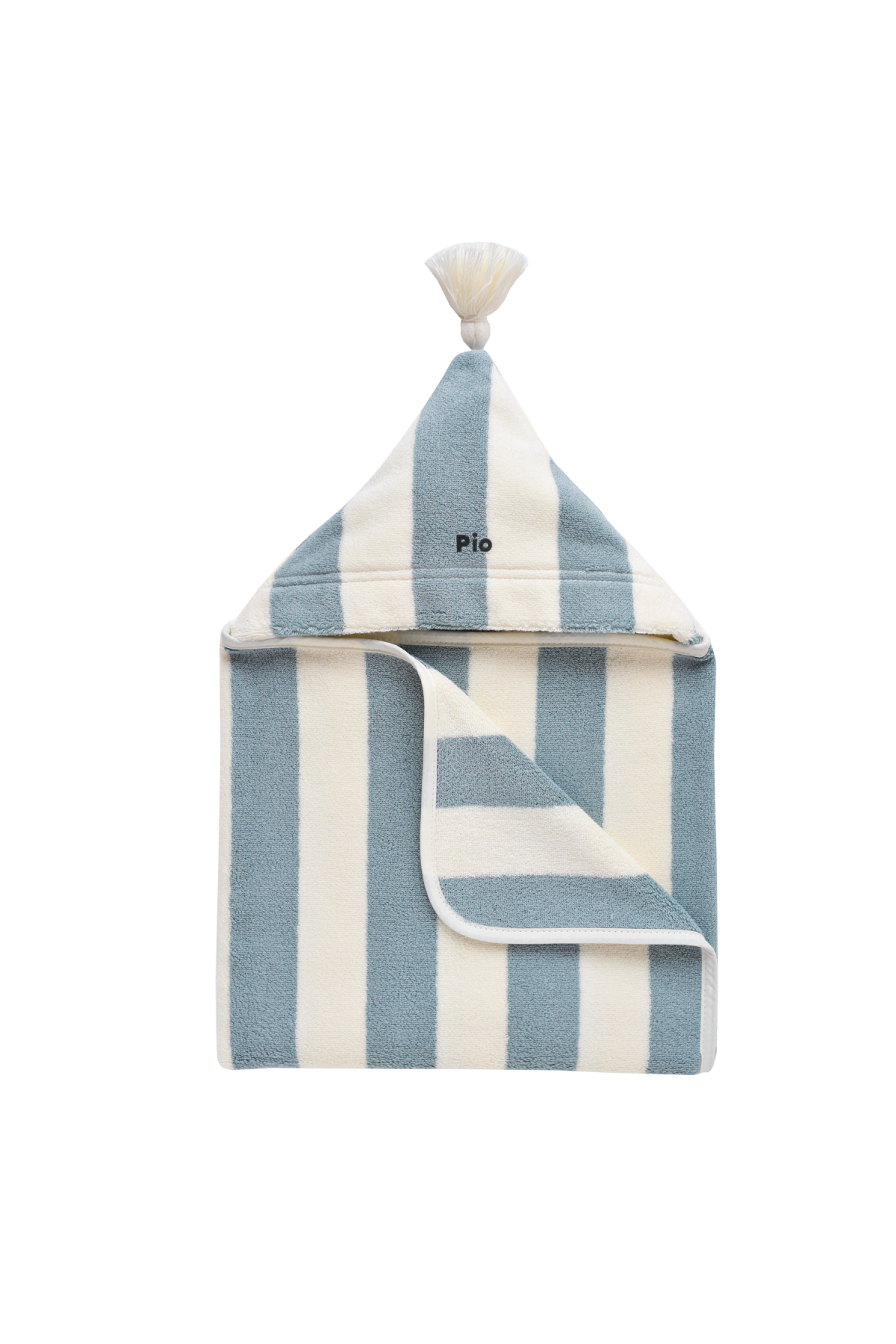 cape de bain bébé éponge à rayures et personnalisable