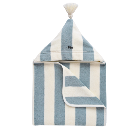 capa de baño bebé de esponja a rayas y personalizable