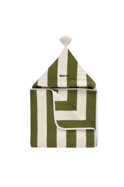 personalized striped terry cloth baby bath cape