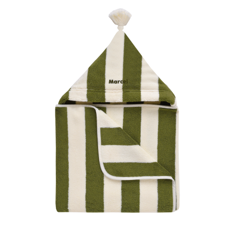 personalized striped terry cloth baby bath cape