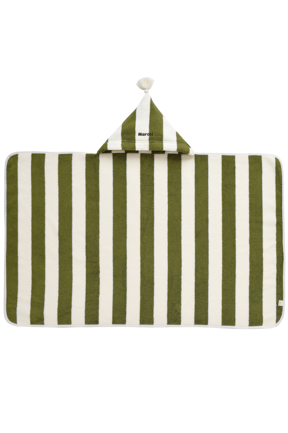 cape de bain bébé éponge à rayures et personnalisable