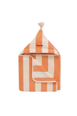 capa de baño bebé de esponja a rayas y personalizable