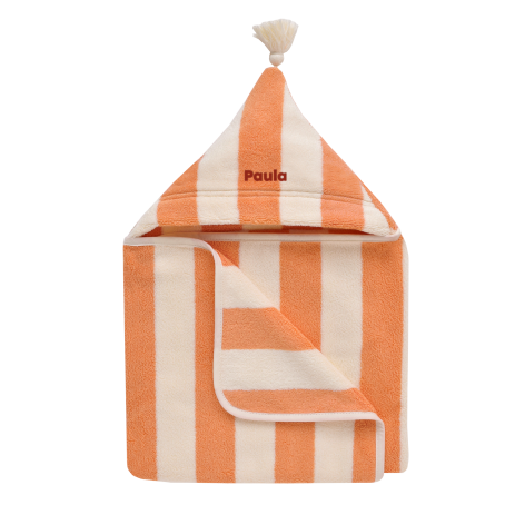 personalized striped terry cloth baby bath cape