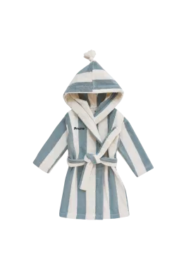personalized striped terry cloth children's bathrobe