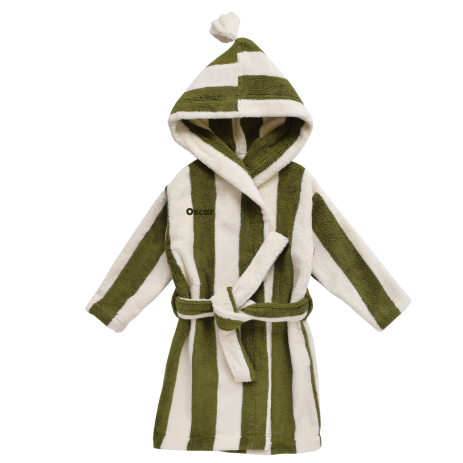 personalized striped terry cloth children's bathrobe