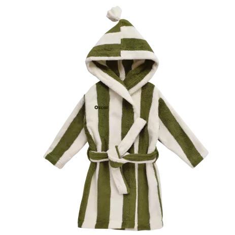 peignoir enfant à rayures en éponge personnalisable
