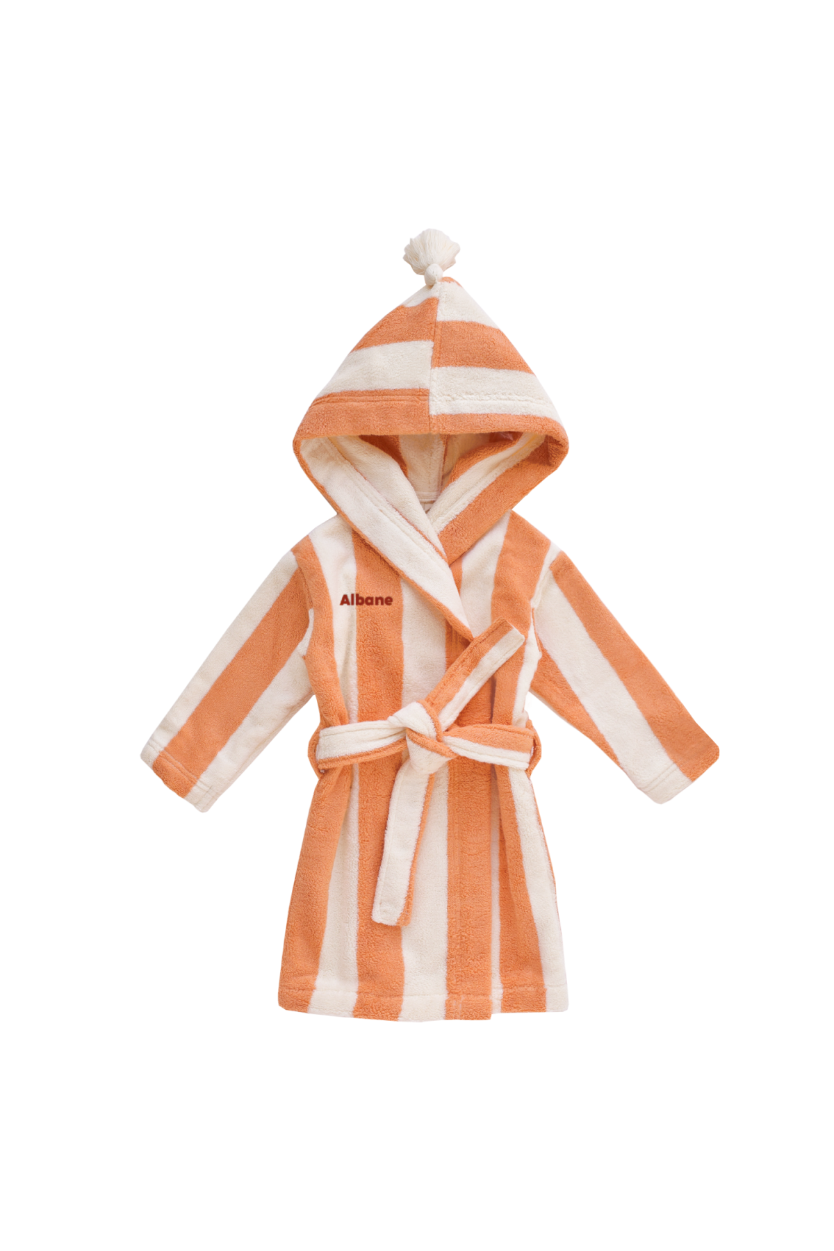 albornoz infantil a rayas de esponja personalizable