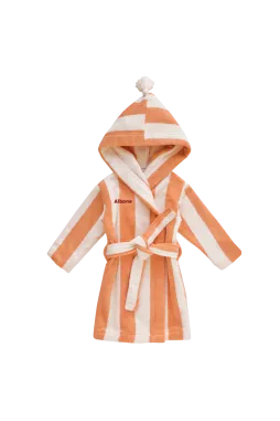 personalized striped terry cloth children's bathrobe