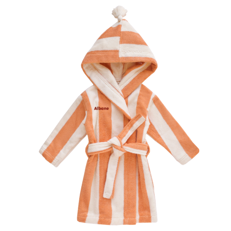 personalized striped terry cloth children's bathrobe