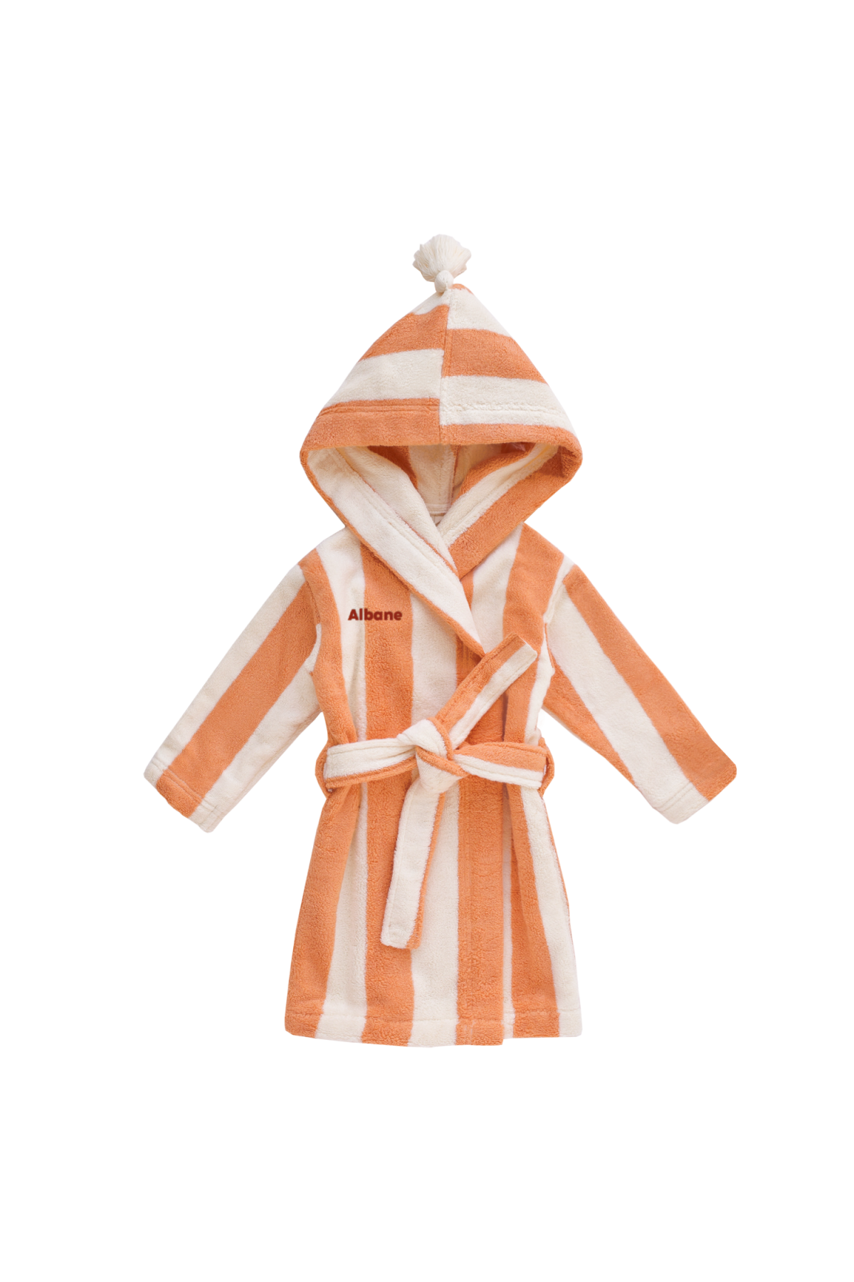 albornoz infantil a rayas de esponja personalizable