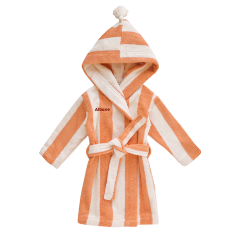 albornoz infantil a rayas de esponja personalizable