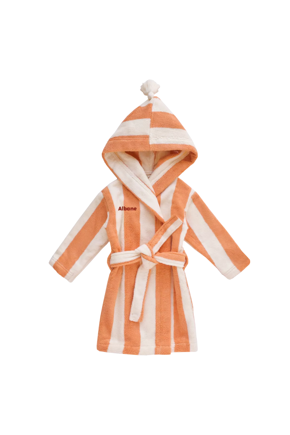 personalized striped terry cloth children's bathrobe