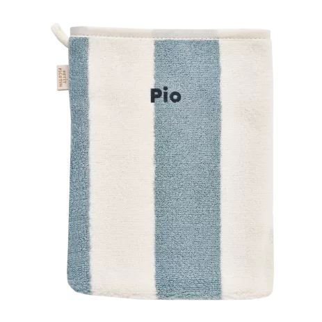 personalized striped terry cloth bath mitt