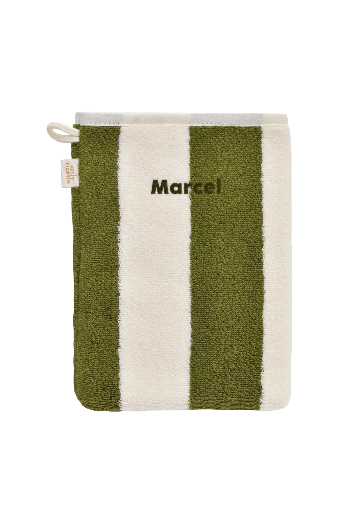 gant de toilette éponge à rayures personnalisable