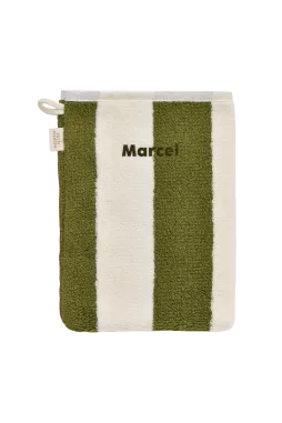gant de toilette éponge à rayures personnalisable