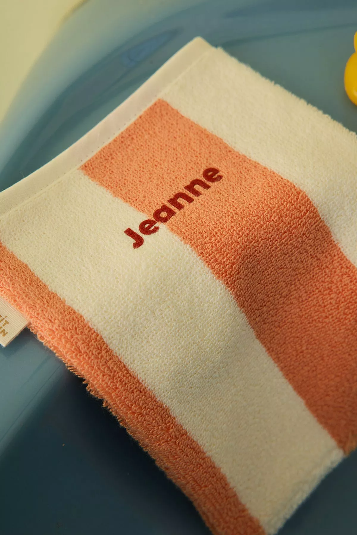 manopla de baño de esponja a rayas personalizable