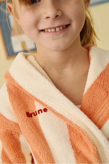 peignoir enfant à rayures en éponge personnalisable