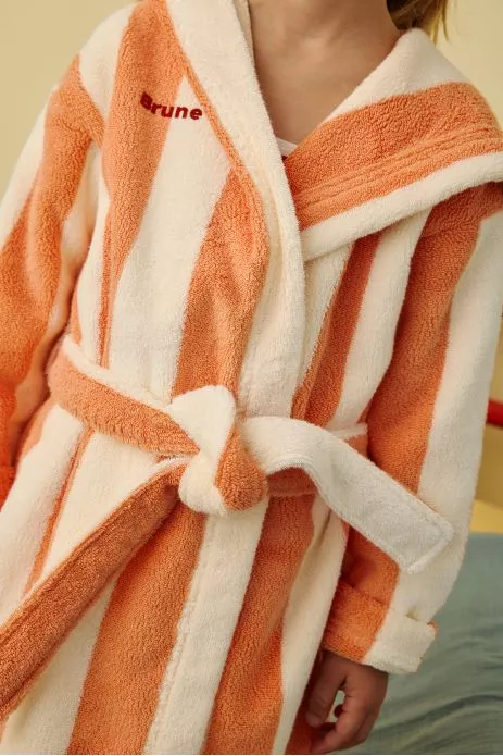 peignoir enfant à rayures en éponge personnalisable