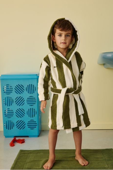 personalizable striped terry cloth bathrobe for children