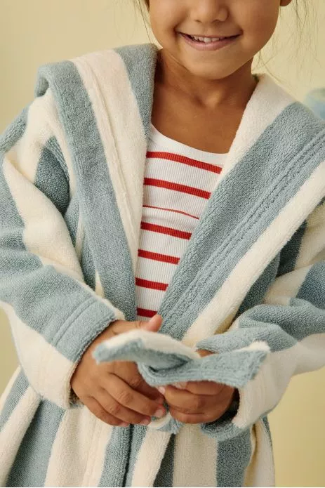 peignoir enfant à rayures en éponge personnalisable