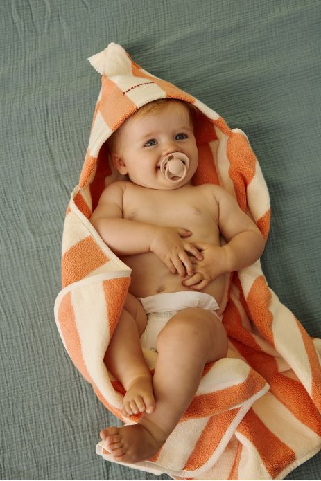 personalized striped terry cloth baby bath cape