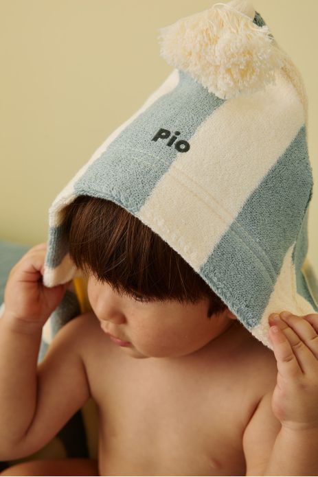 personalized striped terry cloth baby bath cape