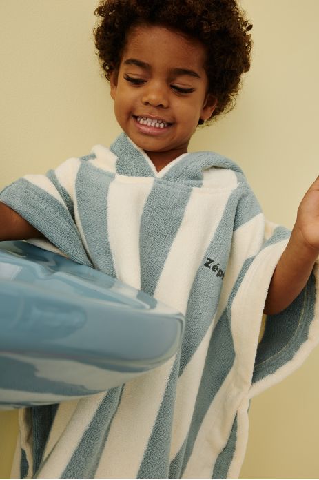 poncho a rayas de esponja personalizable para niño