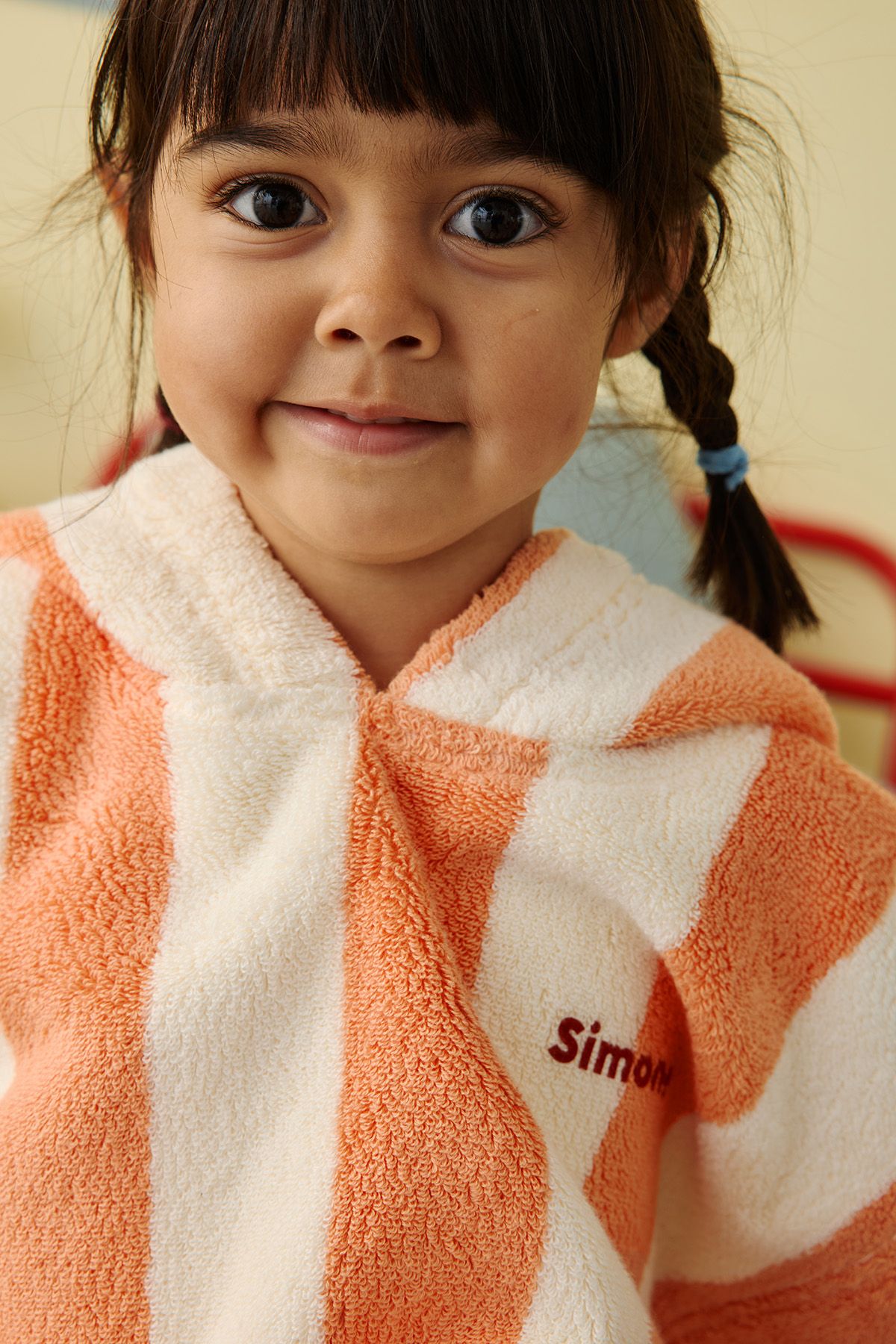 personalized striped terry cloth poncho for children