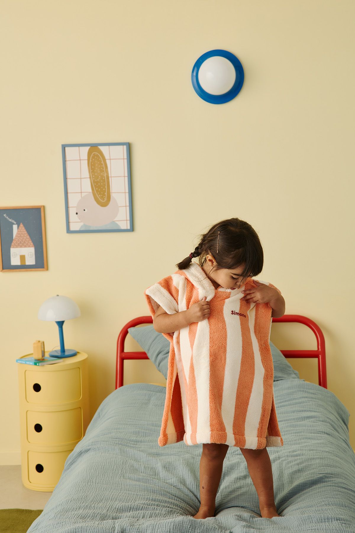 poncho rayé en éponge personnalisable pour enfant