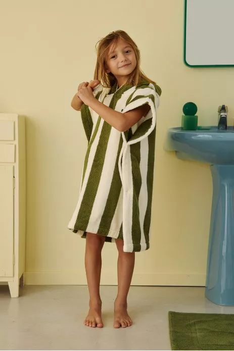 poncho rayé en éponge personnalisable pour enfant