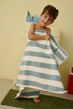 toalla de baño de rizo a rayas personalizable para niños