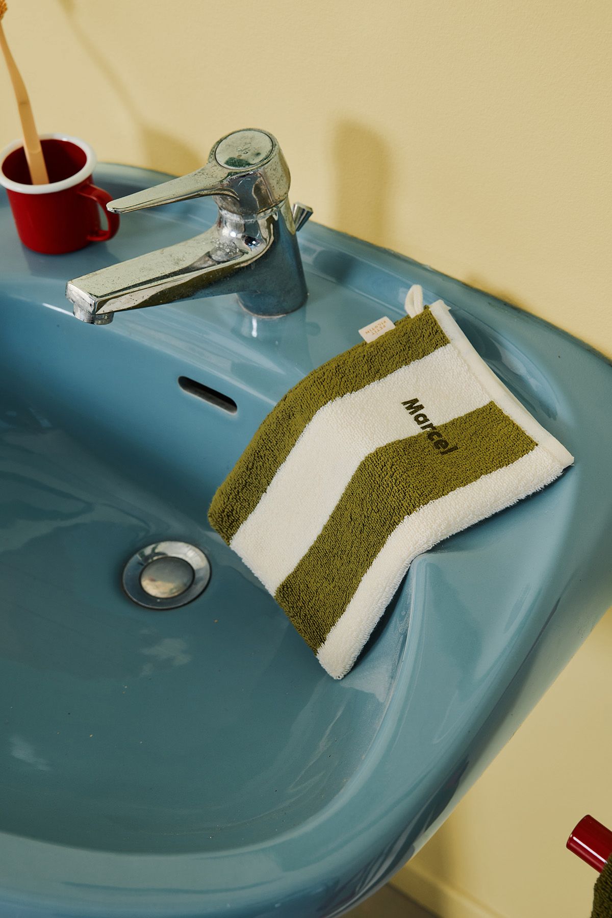 gant de toilette éponge à rayures personnalisable
