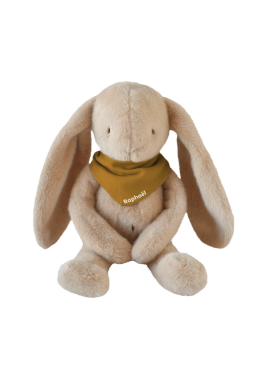 Personalizable baby bunny lovey, made-in-France newborn gift