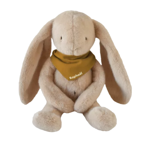 Peluche de apego de conejito para bebé, personalizable, regalo de nacimiento, hecha en Francia