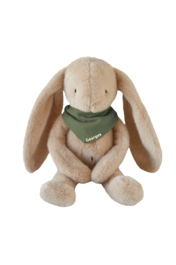 Personalizable baby bunny lovey, made-in-France newborn gift