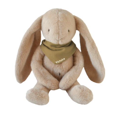 Peluche de apego de conejito para bebé, personalizable, regalo de nacimiento, hecha en Francia