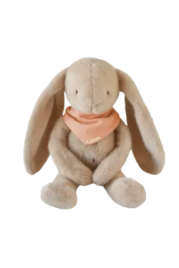 Personalizable baby bunny lovey, made-in-France newborn gift