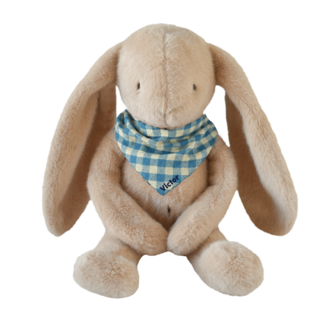 Personalizable baby bunny lovey, made-in-France newborn gift