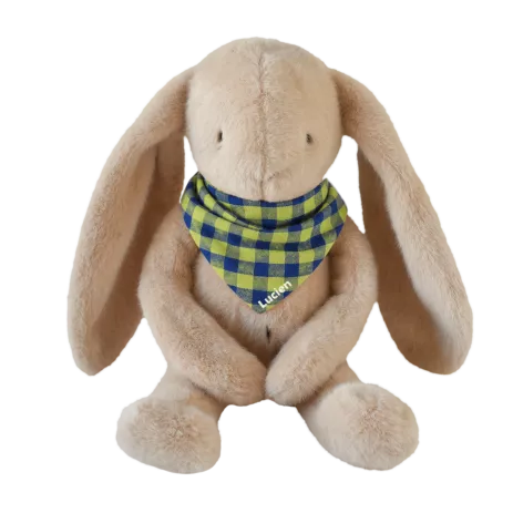 Personalizable baby bunny lovey, made-in-France newborn gift