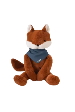 Personalizable baby fox lovey, made-in-France newborn gift
