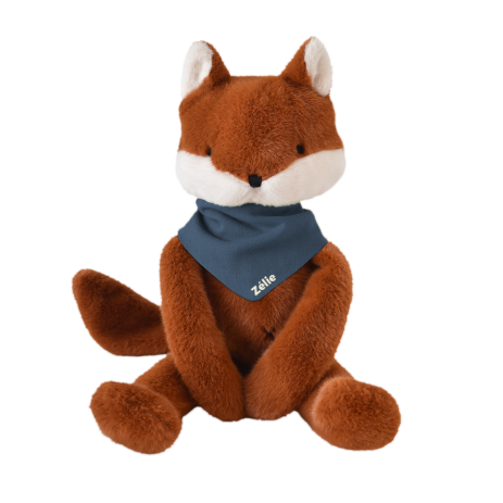 Peluche de apego de zorro personalizable para bebé, regalo de nacimiento hecho en Francia