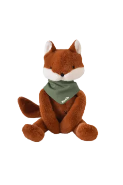 Peluche de apego de zorro personalizable para bebé, regalo de nacimiento hecho en Francia