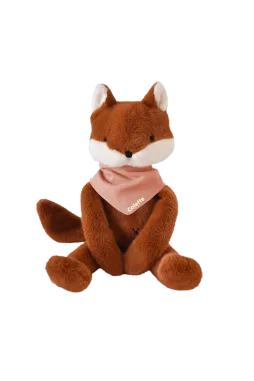 Personalizable baby fox lovey, made-in-France newborn gift